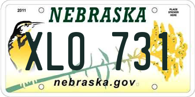 NE license plate XLO731
