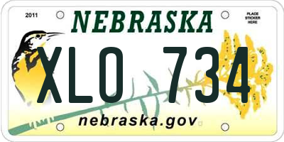 NE license plate XLO734