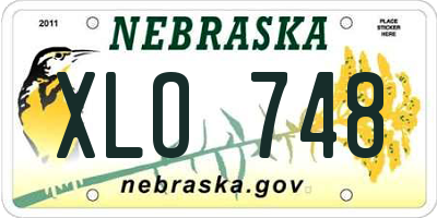 NE license plate XLO748