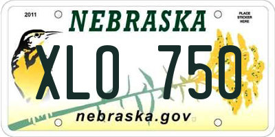 NE license plate XLO750