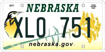 NE license plate XLO751