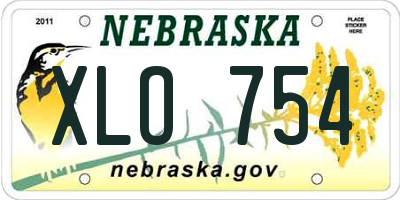 NE license plate XLO754