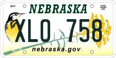 NE license plate XLO758