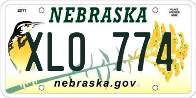 NE license plate XLO774