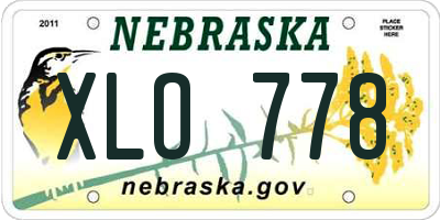NE license plate XLO778