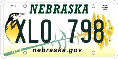 NE license plate XLO798