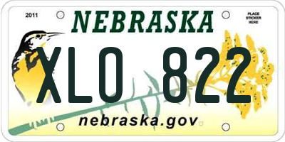 NE license plate XLO822