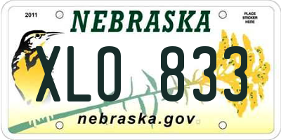NE license plate XLO833