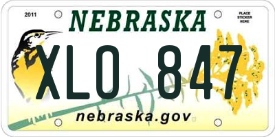 NE license plate XLO847