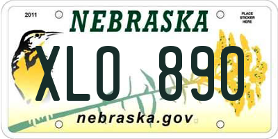 NE license plate XLO890