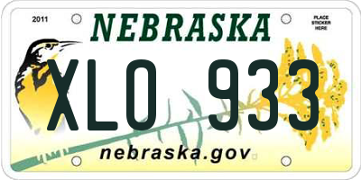 NE license plate XLO933