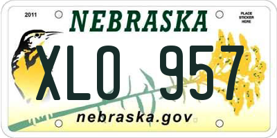 NE license plate XLO957
