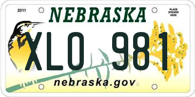 NE license plate XLO981