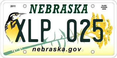 NE license plate XLP025