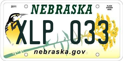 NE license plate XLP033