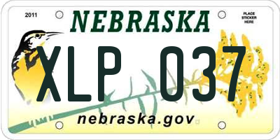 NE license plate XLP037