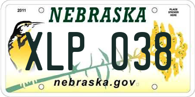 NE license plate XLP038