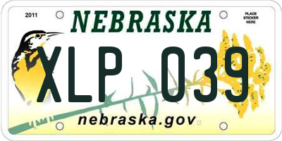 NE license plate XLP039