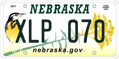 NE license plate XLP070