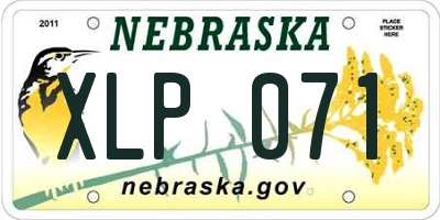NE license plate XLP071