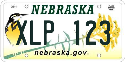 NE license plate XLP123