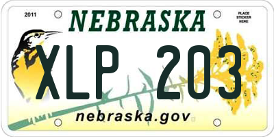 NE license plate XLP203