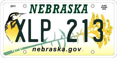 NE license plate XLP213