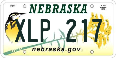 NE license plate XLP217