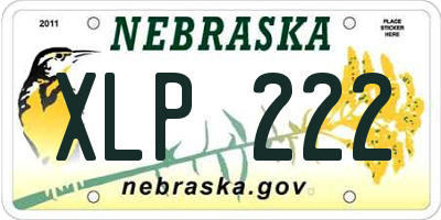 NE license plate XLP222