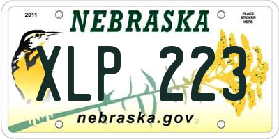 NE license plate XLP223
