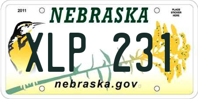 NE license plate XLP231