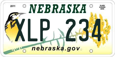 NE license plate XLP234