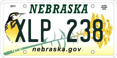 NE license plate XLP238