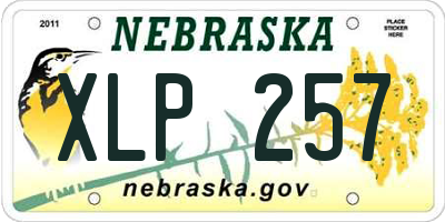 NE license plate XLP257
