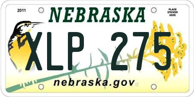 NE license plate XLP275