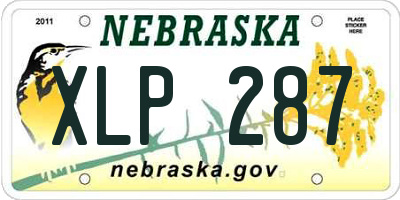 NE license plate XLP287