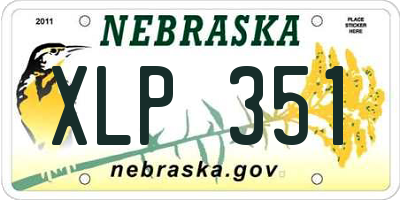 NE license plate XLP351
