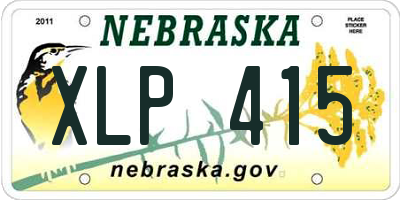 NE license plate XLP415