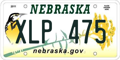 NE license plate XLP475