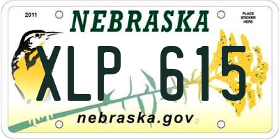 NE license plate XLP615