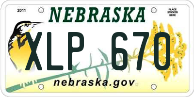 NE license plate XLP670
