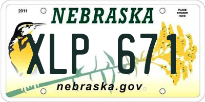NE license plate XLP671