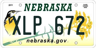 NE license plate XLP672