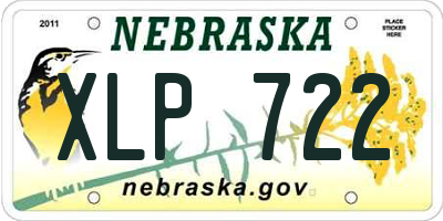 NE license plate XLP722