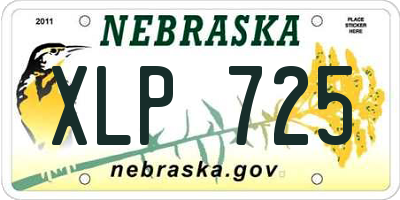 NE license plate XLP725