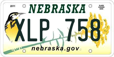 NE license plate XLP758