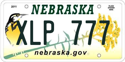 NE license plate XLP777