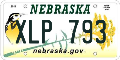 NE license plate XLP793
