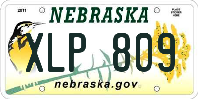 NE license plate XLP809