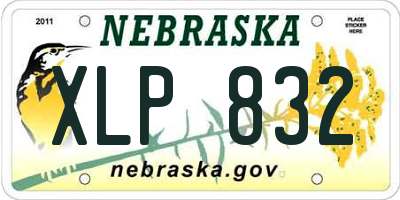 NE license plate XLP832